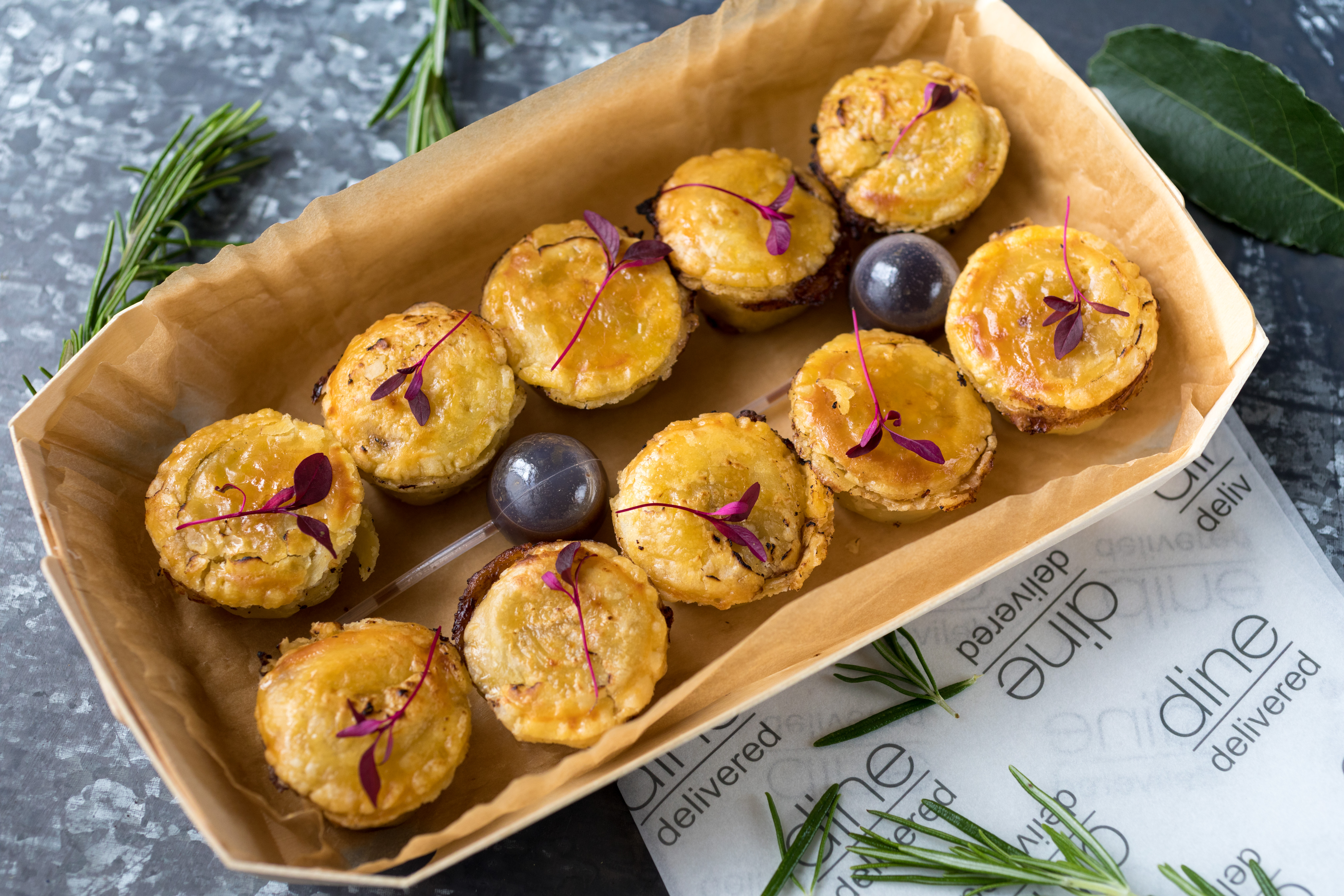 dine delivered | canapé | mini steak & ale pie